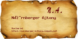 Nürnberger Ajtony névjegykártya